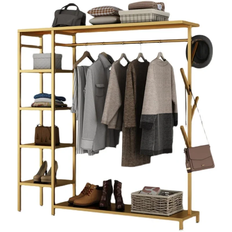 

Home hanger bedroom floor standing coat rack room shoe rack in one