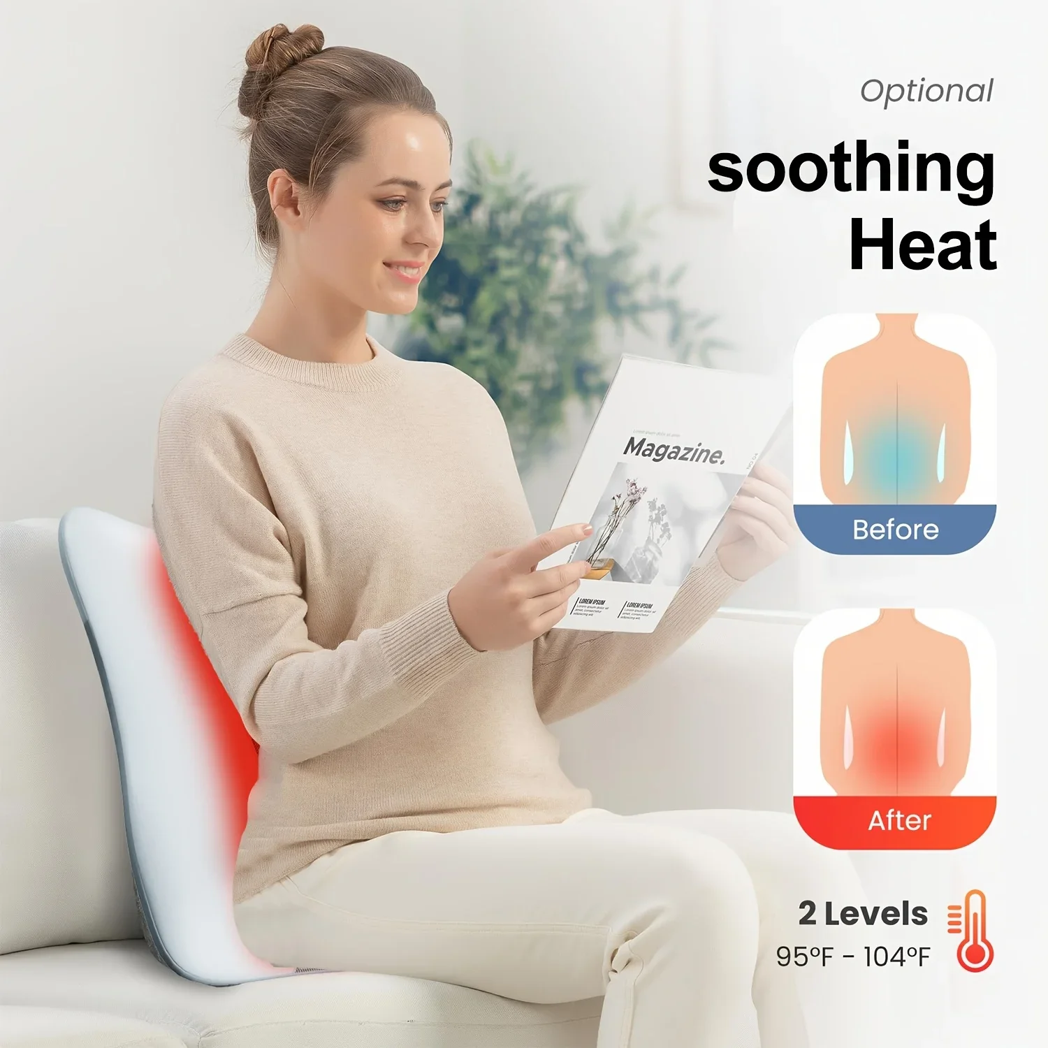 Portable Electric Back Massager with Heat for Deep Tissue Relief