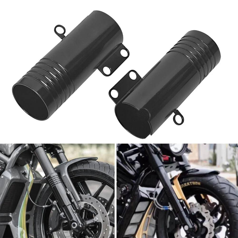 MotorcycleBlackFrontLowerForkTubeCoversFitForHarleyNightRod