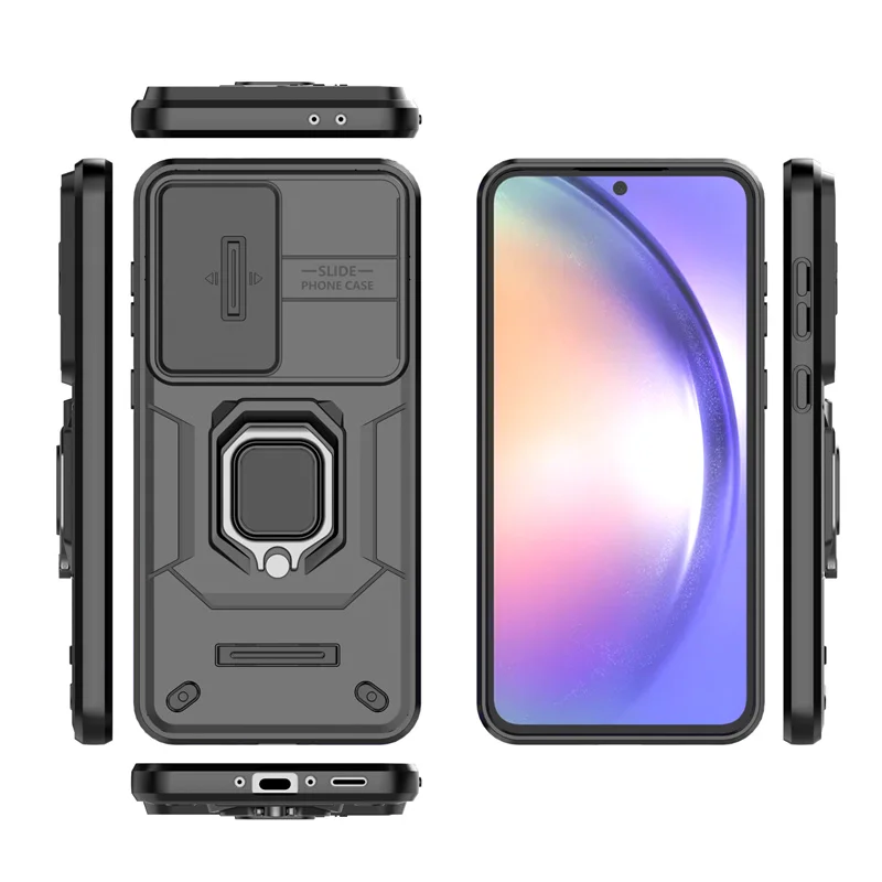 Armor Ring Holder Cover with Slide Camera Protection