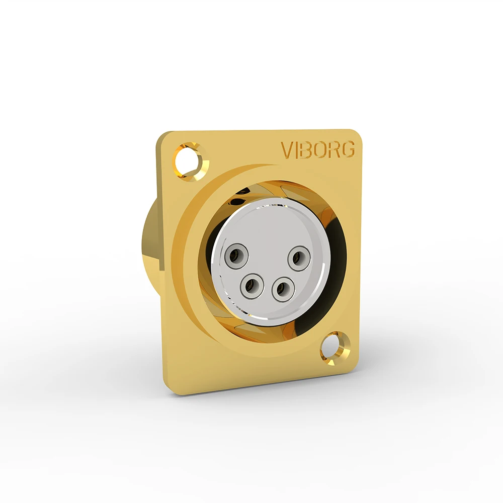 Fone de Ouvido Banhado a Ouro Viborg Fêmea Plug Conector Tomada Jack Alta Fidelidade Áudio Amp Faça Você Mesmo 24k Cobre Pinos Ptfe Isolador Xf04g 4pin Xlr - Image 3