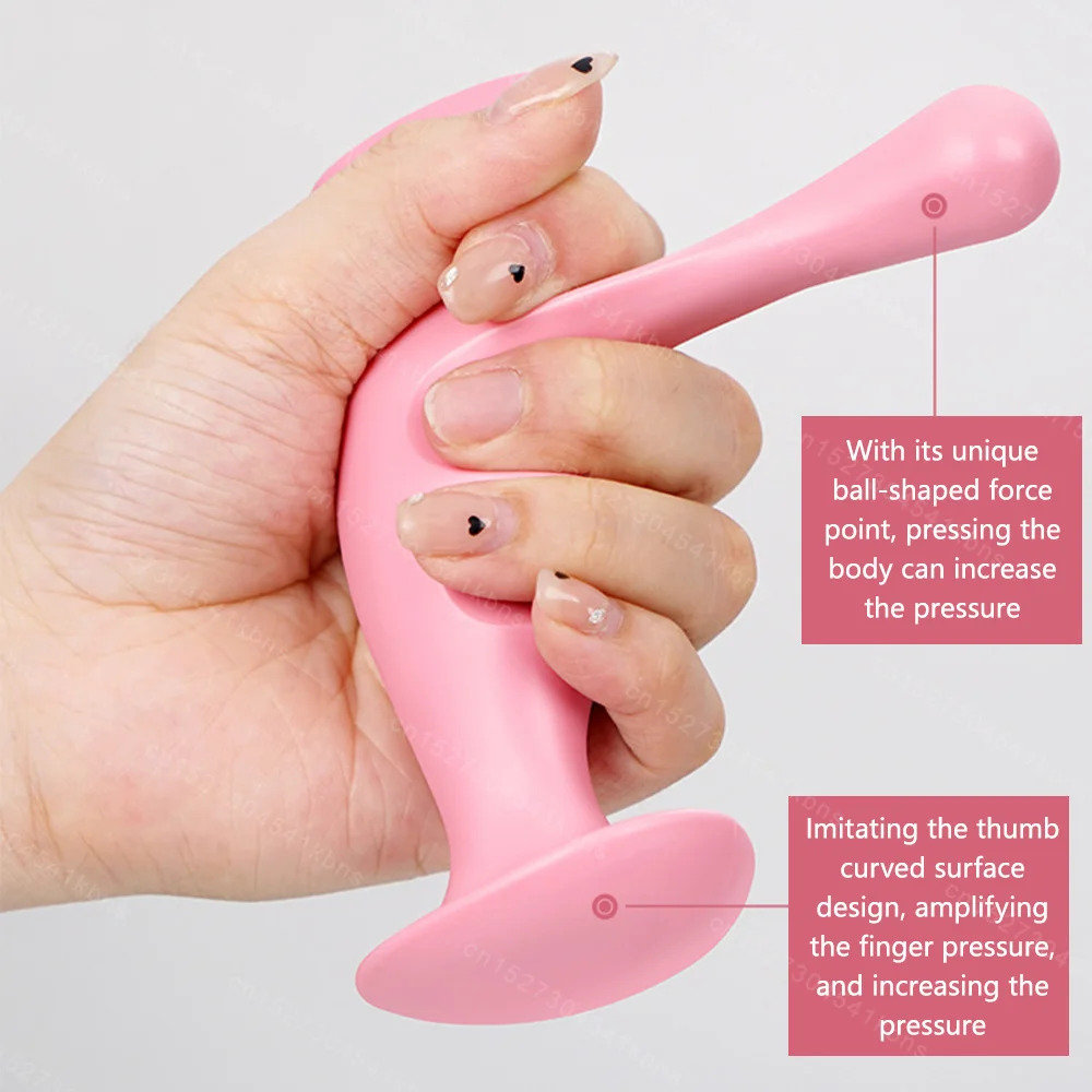 T-Shaped Manual Massager Thumb Finger Pressure Muscle Relax Stick for Body Deep Tissue Trigger Point Massage Fatigue Pain Relief