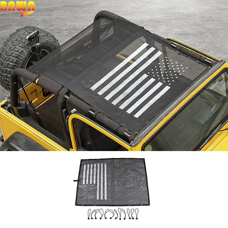 BAWA Car Cover for Jeep Wrangler TJ 1997 2006 PVC SunShade Roof Top