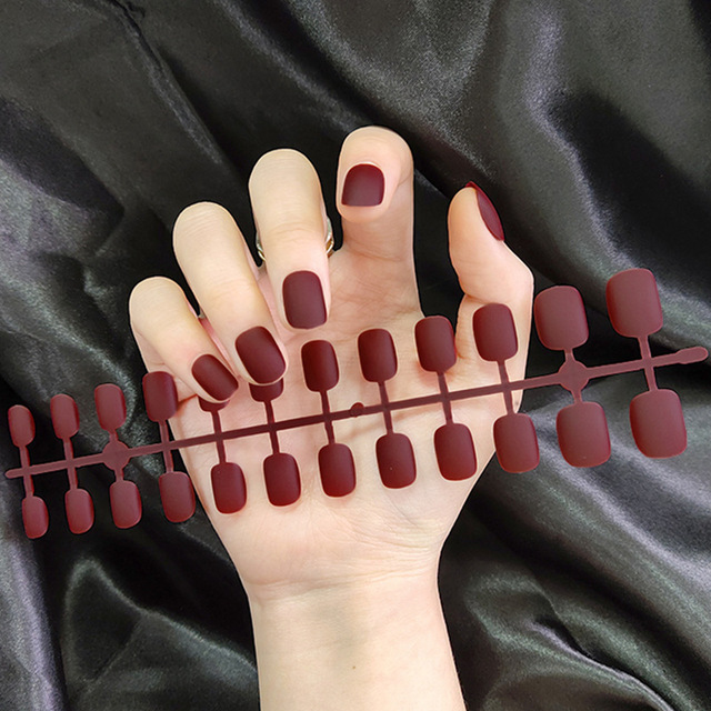 False Nail Tips Solid Color Matte Super Long Coffin False Nail Ballet Press on Nails Tips for Artificial Fingernails