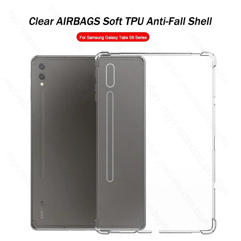 

for Samsungs Galaxy TabS9 Case Clear Airbags Shockproof TPU Soft Cover Tab S9 Ultra S 9 Plus S9Plus S9+ 9S 5G/WiFi