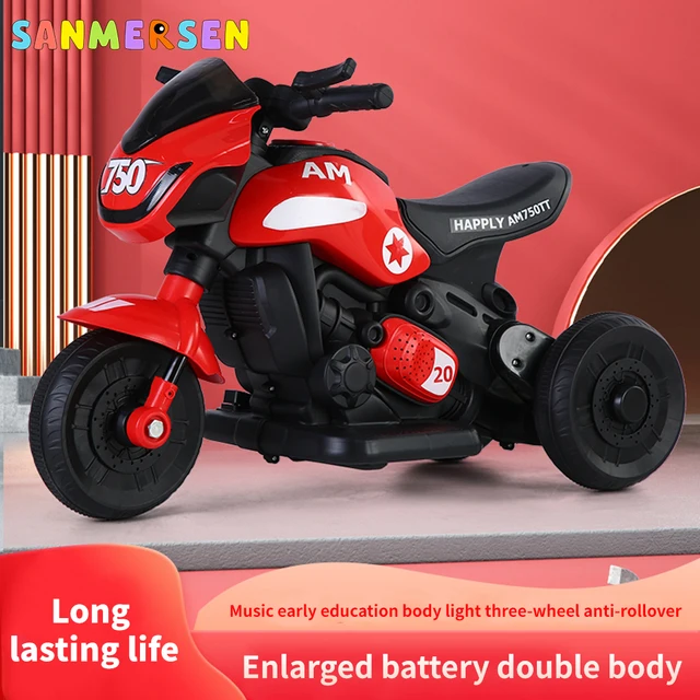 Children'S Electric Motorcycle Tricycle 2-5 Years Old Male And Female Baby Rechargeable With Music And Light Kids'S Ride-On Toys 1
