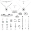 ZPPF S925 Sterling Silver Blue Green Lucky Demon Eye Ring Earrings Bracelet Necklace Women Vintage Party Banquet Classic Jewelry