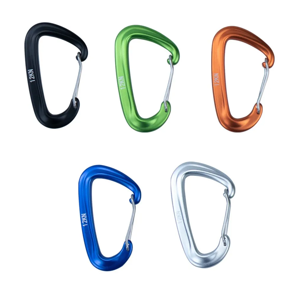 12KN Aluminium Carabiner D Shape Snap Clip Hook for Climbing Backpack