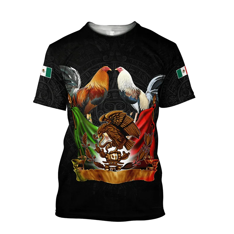 

3D T Shirt For Men Vintage O-Neck Short Sleeve Tops Rooster Harajuku Street Men's T-shirts Oversized Tees Shirt Man Clothing