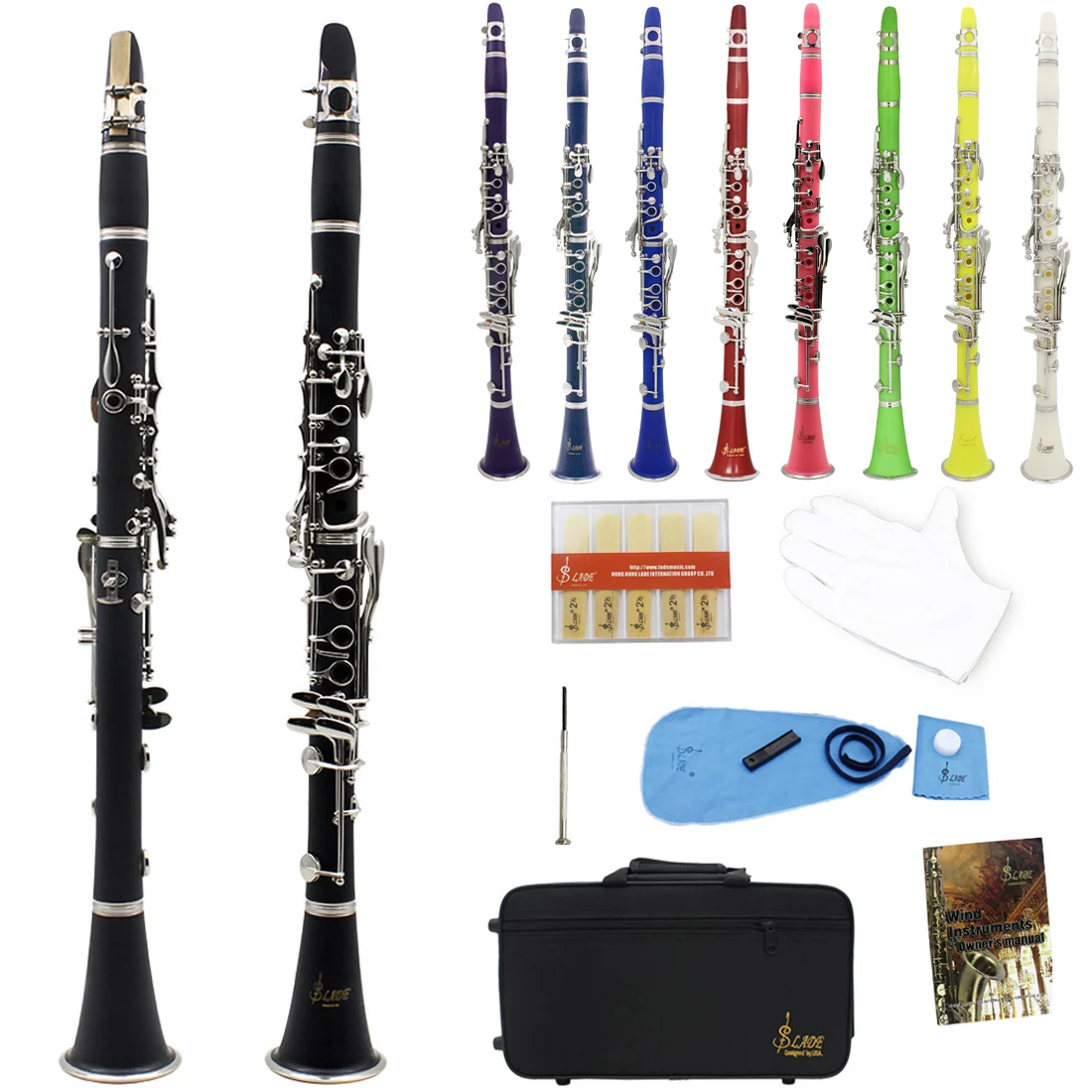 SLADE Clarinet Bb Clarinet 17 Keys 6 Rings Blackwinds Clarinetto Portable ABS Professional Woodwind Musical Instruments