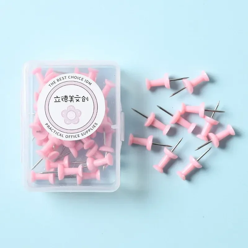 Push Pins 40/10Pcs Pink/Green/Purple Thumb Thumbtack Board Pins Drawing Photo Wall Studs Office School Supplies Push Pins