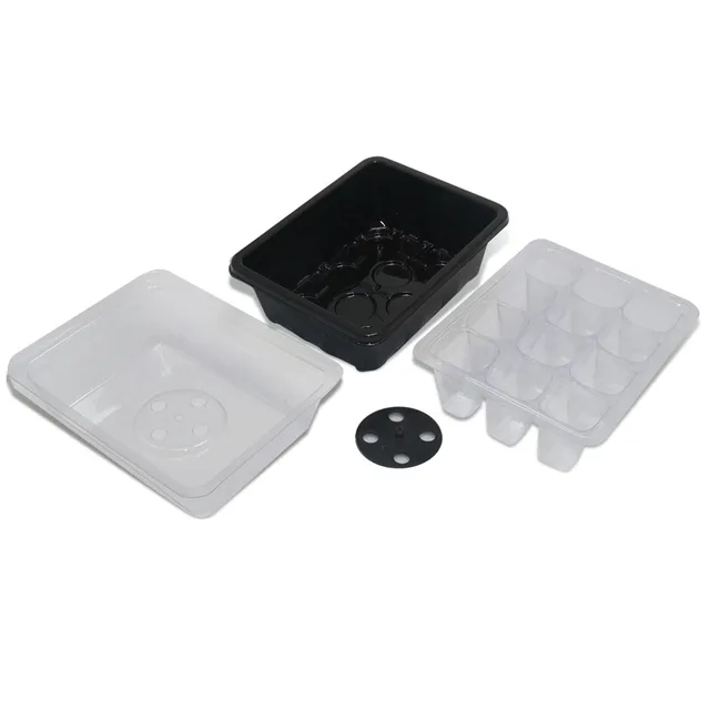 Cells Seed Starter Kit Növényi Magvak Grow Box Cseedling Tálcák Csírázási Doboz Kupolával És Alapja A Magok Növekedésének Indulásához - Image 6