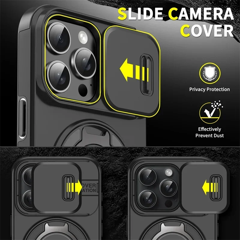Sleek Magnetic Wireless Charging Phone Case with Slide Camera Protector