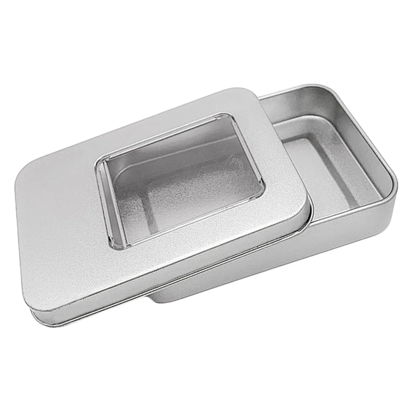 Playing Card Box Trading Card Case Storage Can Organizer Empty Metal Box for Gaming Cards