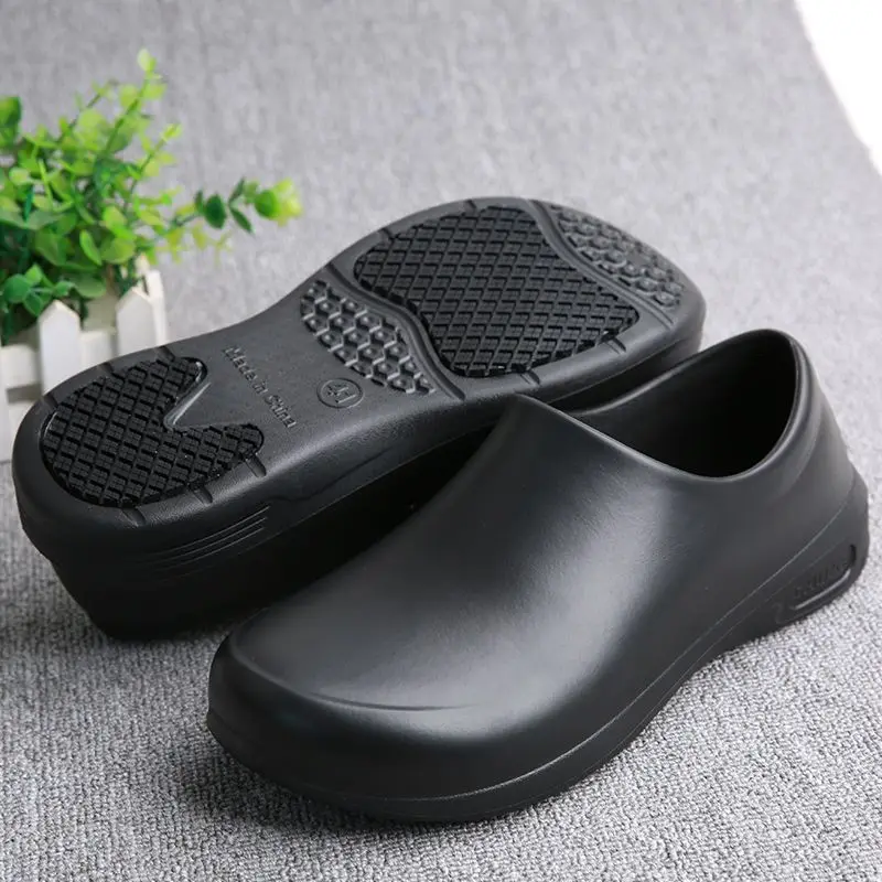 Sapatos de Chef Antiderrapantes para Homens e Mulheres - Sapatos Leves e Confortáveis com Sola de Madeira, Cabedal em EVA + Sola de Borracha Impermeável/Antiderrapante - Sapatos de Trabalho para Todas as Condições Climáticas, Adequados para Cozinhas, Hospitais, Restaurantes, Praias - Sapatos de Cozinha Antiderrapantes Fáceis de Limpar, Específicos para Funcionários de Serviços de Catering