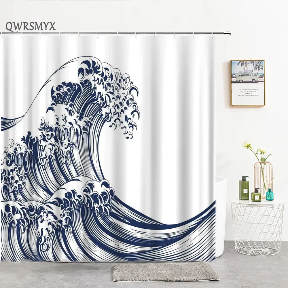 Letter Shower Curtains Simple Nordic Art Design Bathroom Curtain Home Decor Bath Screens Bathroom Accessories Polyester Fabric 5