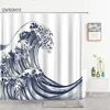 Letter Shower Curtains Simple Nordic Art Design Bathroom Curtain Home Decor Bath Screens Bathroom Accessories Polyester Fabric 5