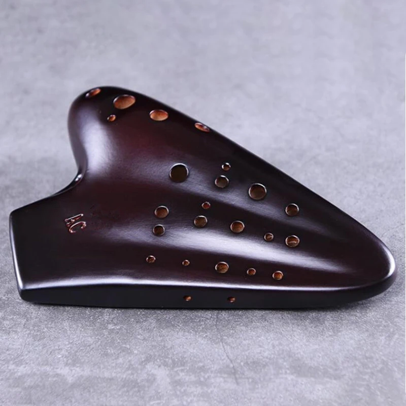 

Three Tube Ceramics Ocarina 12 Holes Alto C Key AC Smoked Luxury Ocarinas Music Flute Professional Music Instruments Gifts Ideas