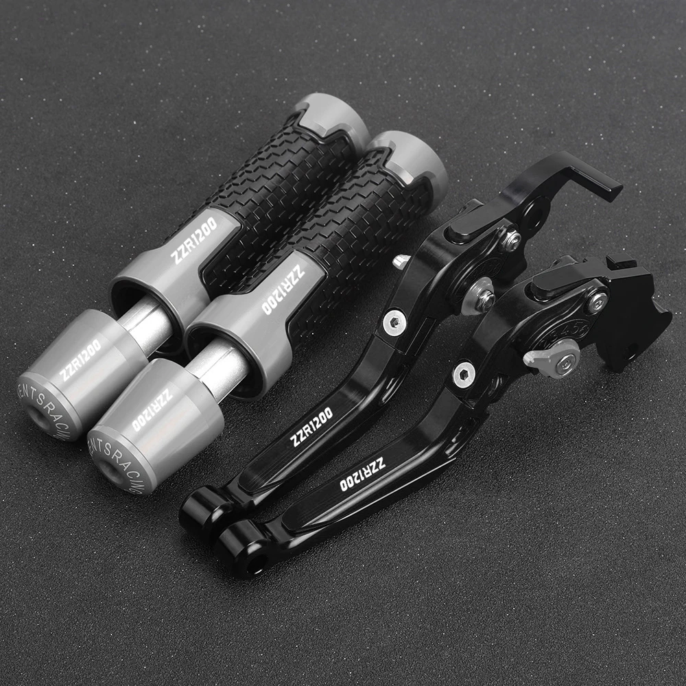 

For KAWASAKI ZZR1200 ZZR 1200 2002 2003 2004 2005 Motorcycle Adjustable Brake Clutch Levers Handlebar Handle Bar Ends Grips Caps