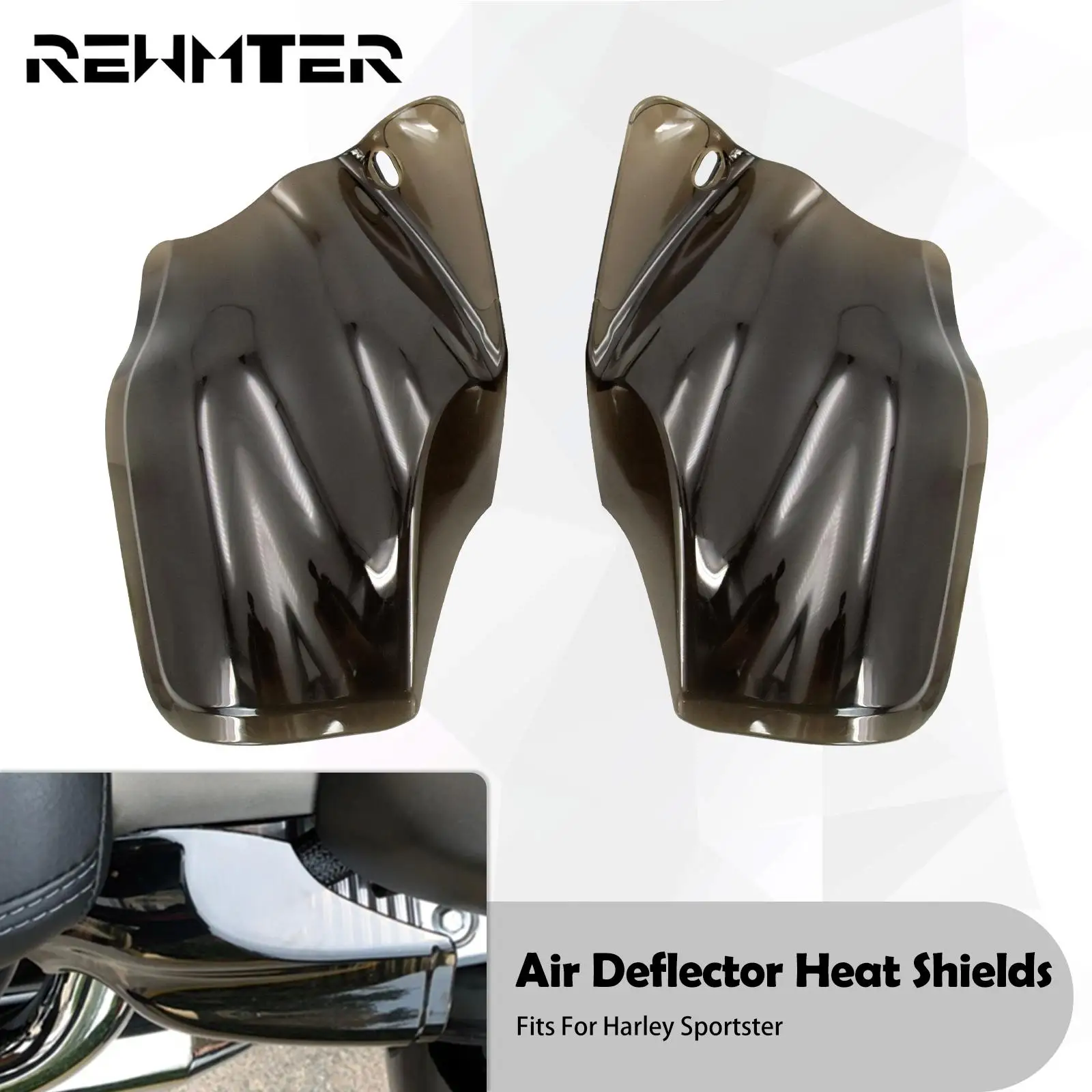 Moto Reflective Saddle Shields Air Heat Deflector Smoke Per Harley Sportster Xl 1200 883 48 Iron Forty Eight 2014-2023