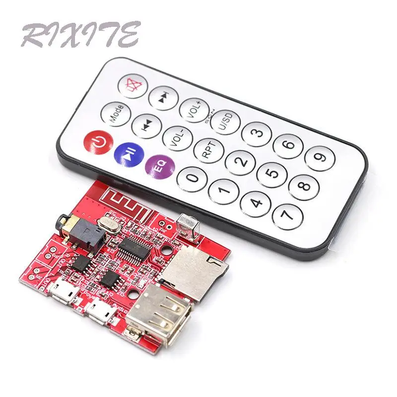 Car Bluetooth 4.1 MP3 WAV Decoding Board 3W Speaker Amplifier Audio Receiver Module Support USB/TF/U-DISK/IR Remote Control
