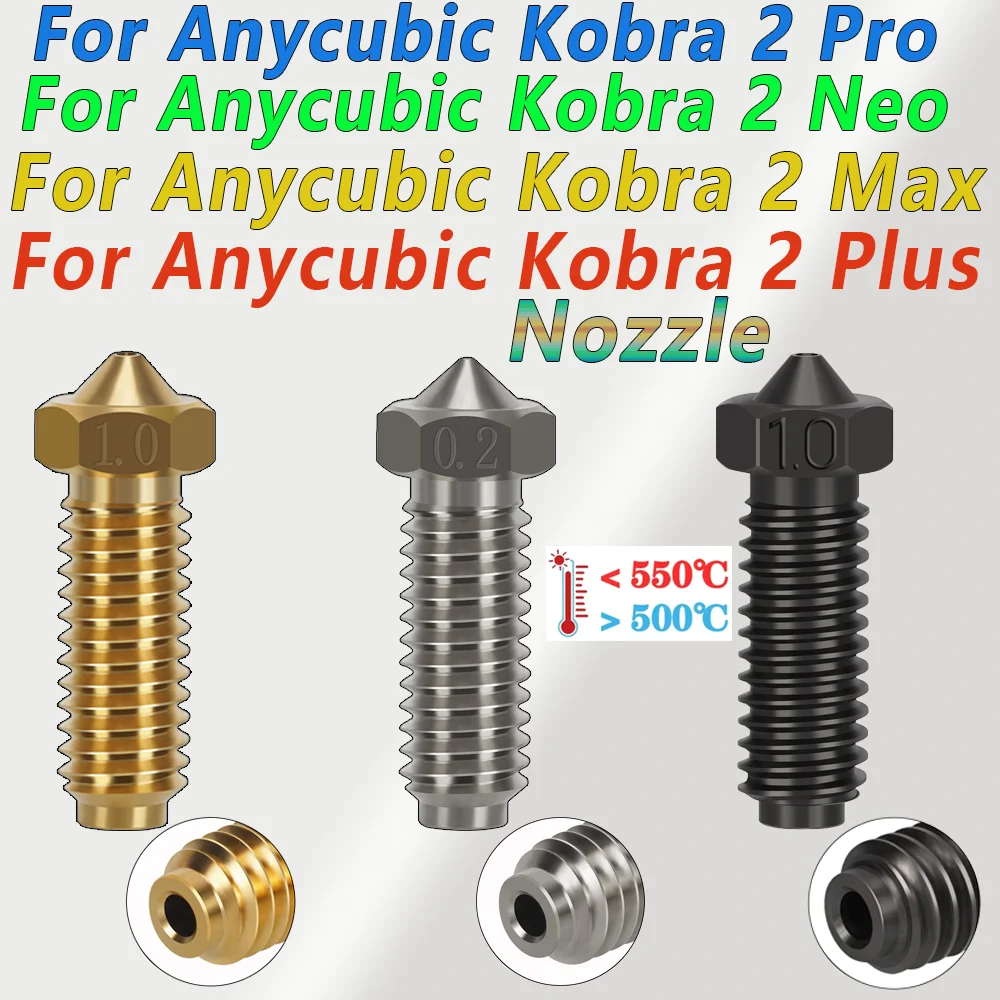 Nozzles For Anycubic Kobra 2 Neo/Kobra Plus/Kobra Pro/Anycubic Max 0.2 0.4 0.6mm 3d printer parts,3d printer nozzle