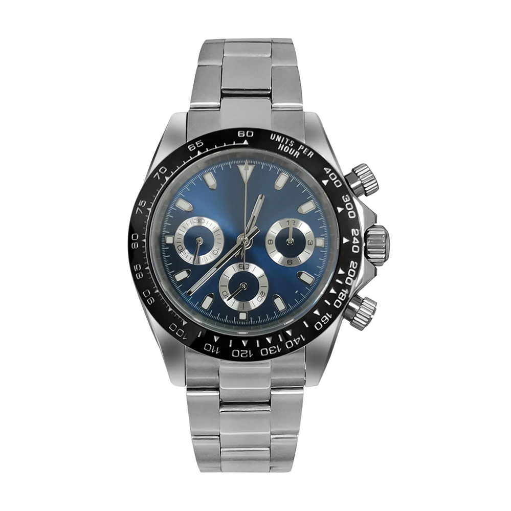 

Homage 7750 Chronograph Vintage Combined Panda Watch Men VK63 Quartz Wristwatches Dome Len Waterproof Free Shipping