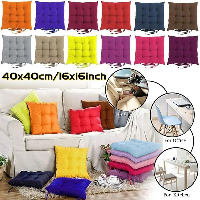

16"x16" Square Chair Soft Pad Thicker Seat Cushion For Dining Patio Home Office Indoor Outdoor Garden Sofa Buttocks Cushion