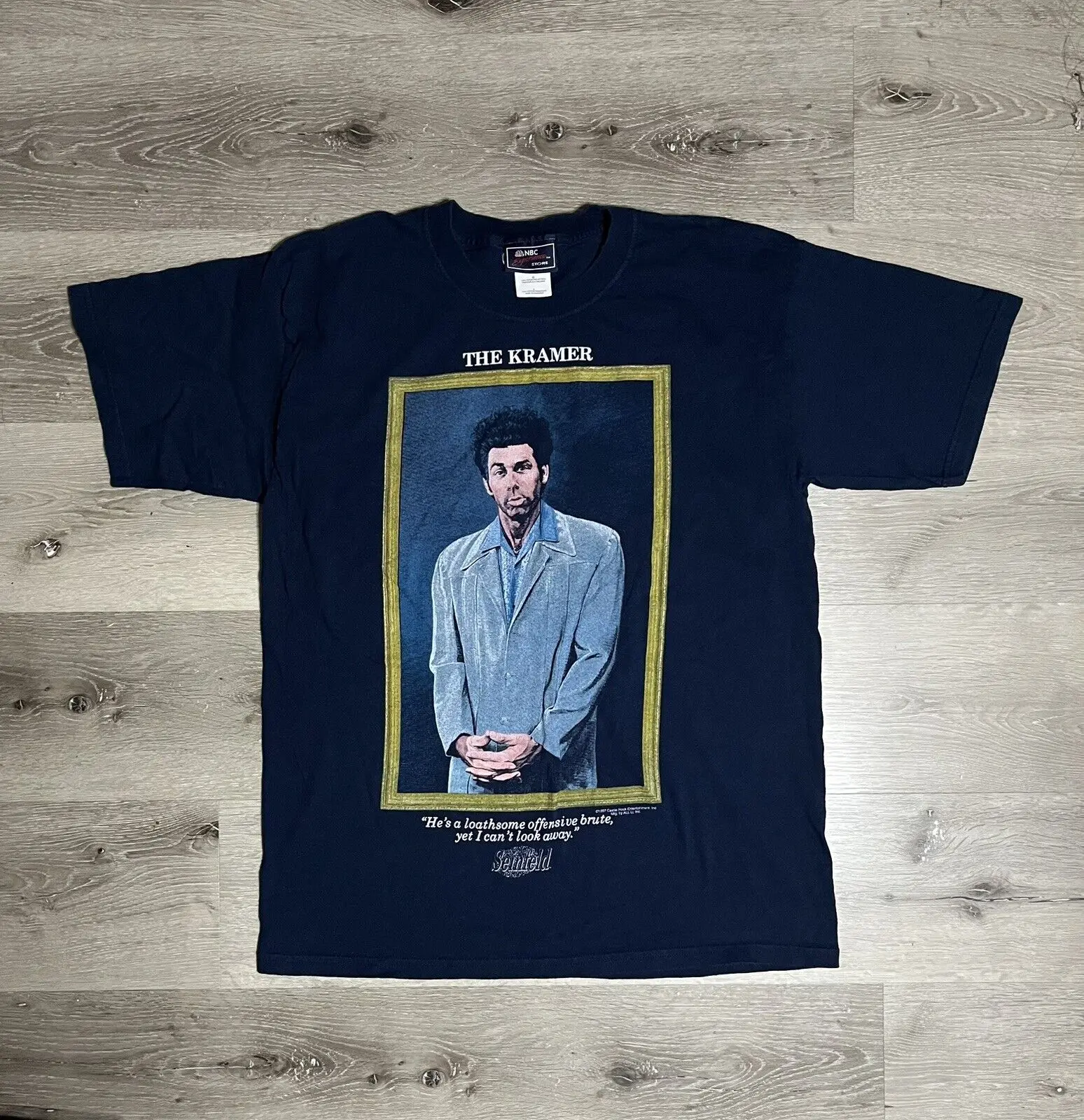 Vintage Anni '90 1997 Seinfeld The Kramer T Shirt Ritratto Cornice Tv Show Sz L