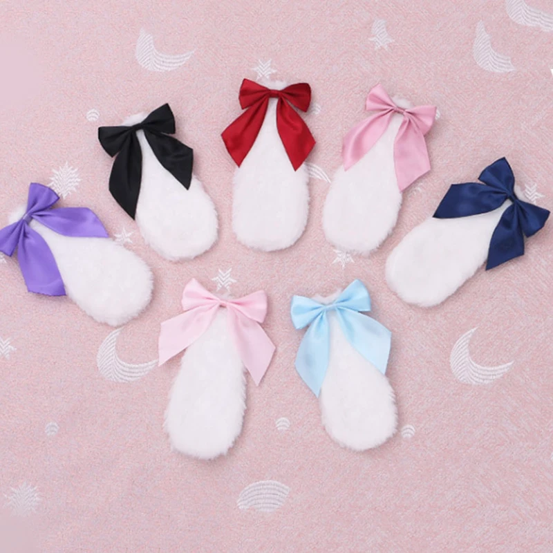 Kawaii Frauen Mädchen Haars pange niedlichen Kaninchen Hase Plüsch Lop Ohren Haarnadel Süßigkeiten Farbe Band Bowknot Lolita Cosplay Haarschmuck – Detail 4