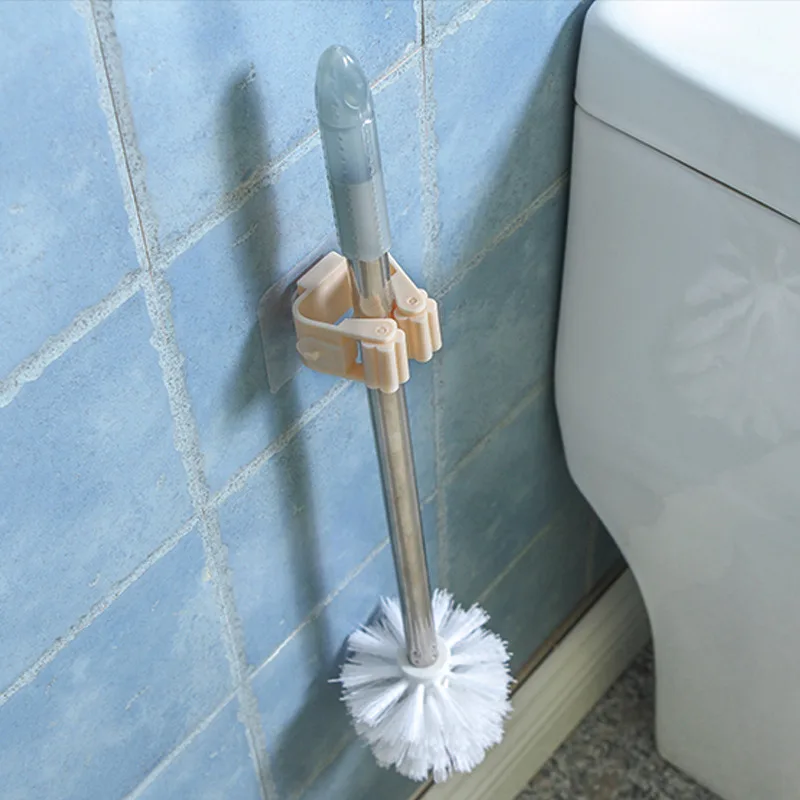 2/4Pc Self-Adhesive Hooks Wall Mounted Mop Holder For Bathroom Storage Towel Rack Punch-free Bathroom Suction Hanging Clip Hooks