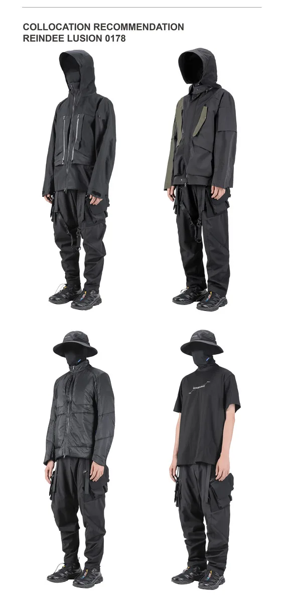 Reindee Lusion 22AW Outdoor adjustable waterproof cargo pants removable straps techwear warcore gorpcore