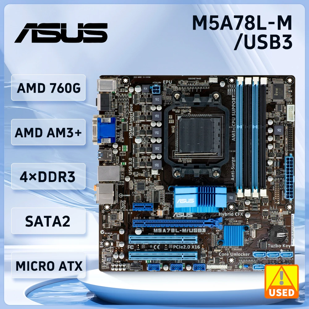 

‎Socket AM3 + Материнская плата ASUS M5A78L-M /USB3 AMD 760G/780L 4 × DDR3 ‎ 8 Гб USB2.0 DVI ATX Поддержка FX-6300 8300 Phenom IIX4 820