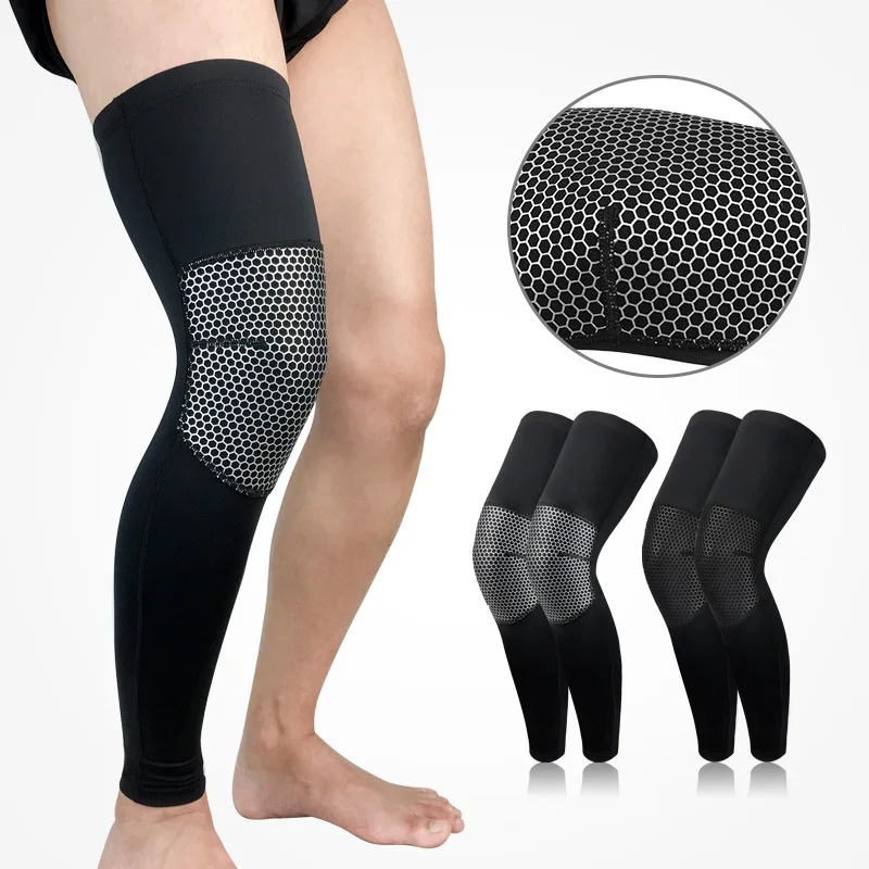 

1pc Full Leg Kneecap Compression Leg Men Gaiter Basketball Football Cycling Women Socks Knee Calf Sleeves Leg Pad new