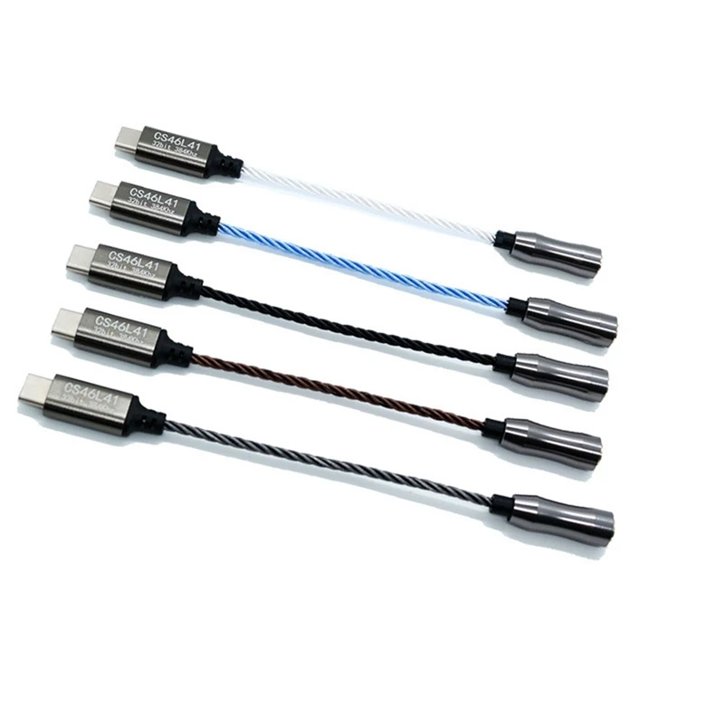 Type-C to 3.5mm HiFi Digital Headphone Amplifier CS46L41 Chip Decoding DAC Audio Adapter Cable for ȵ̵ Win10