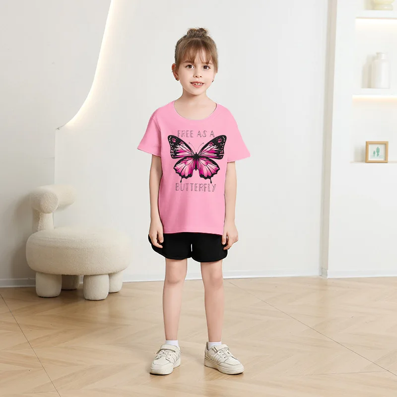 Girls Short Sleeve T-shirt Summer New Children's Top Loose Fashion Short Sleeves Clothes  Kids Clothes 3