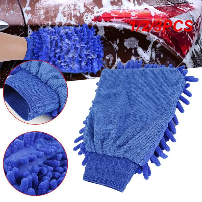 

1/2/3PCS Car Cleaning Glove Microfiber Car Wash Handschoenen Car Cleaning Tool Multifunctionele Cleaning Glove Car Wash