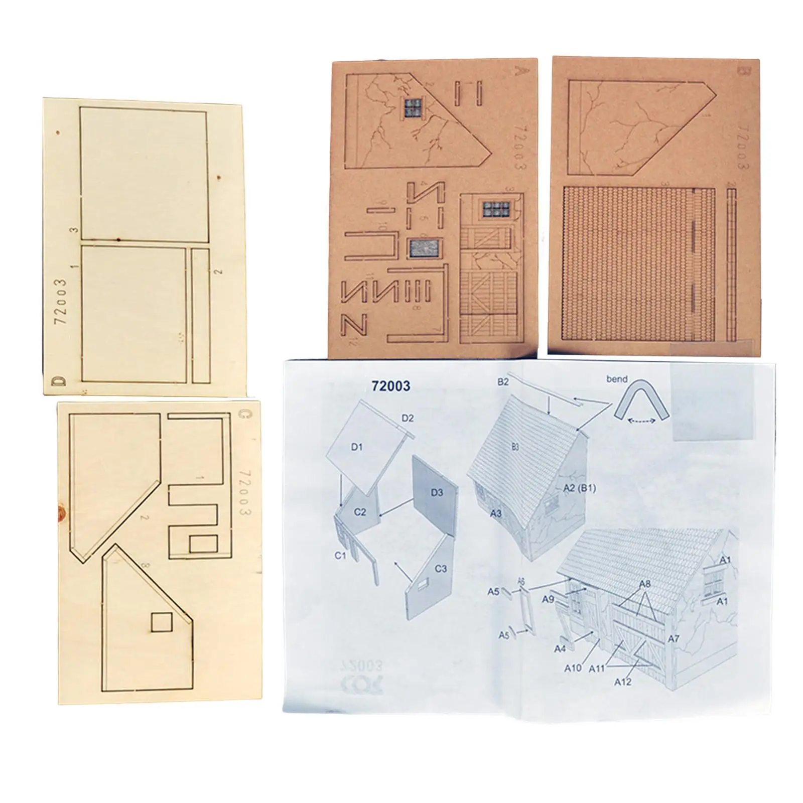 3D 퍼즐 레이아웃 DIY 공예 모델링 세트, 철도 건축 재료, 건축 모델, 마이크로 조경, 1:72