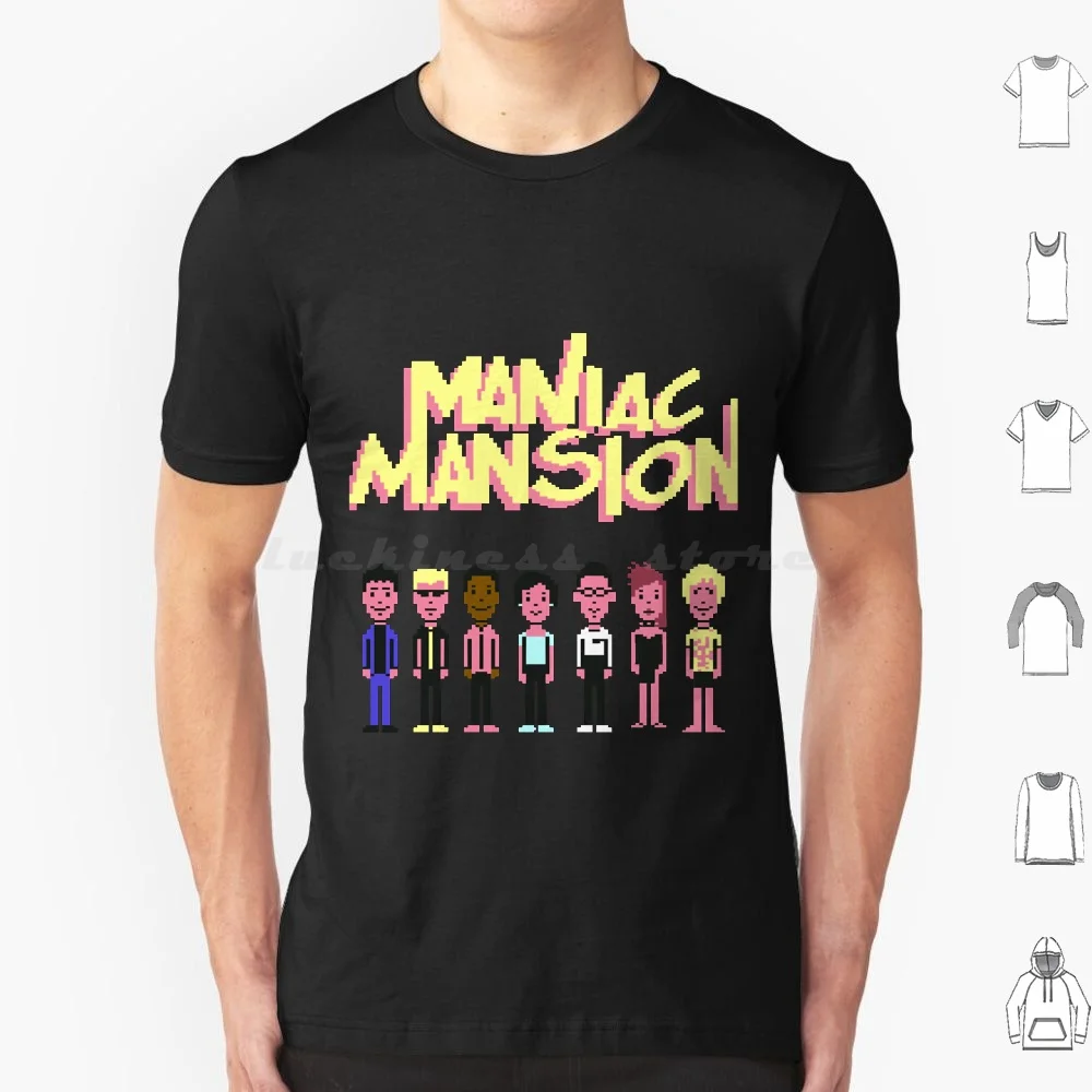 Maniac Mansion C64 Crew With Title T Shirt Big Size 100% Cotton Maniac Mansion 80S C64 Classic Commodore64 Commodore 64 Gaming