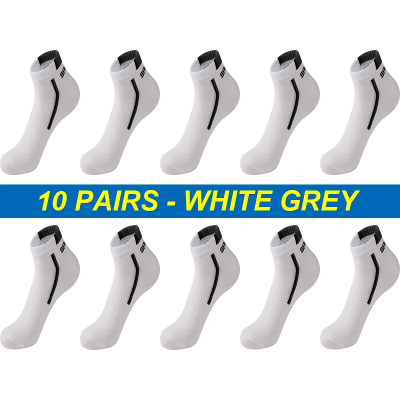 10 Paare/Lot Herrensocken aus Baumwolle, hochwertige, atmungsaktive Sportsocken, Mesh, lässig, sportlich, Sommer, kurze Socken, Übergröße 38–45 – Detail 7