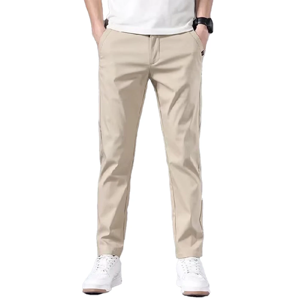 Men’s Slim-Fit Casual Solid Color Pants