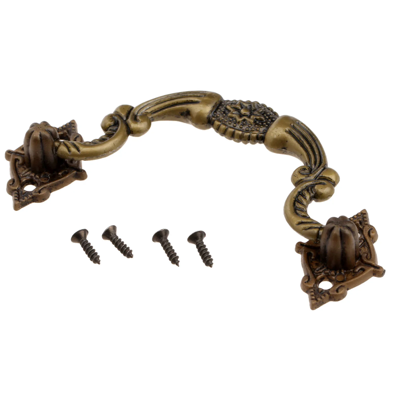 Description Picture 4 of item2Pcs Antique Bronze Furniture Bookcase Handles Kitchen Dresser Cupboard Box Drawer Door Cabinet Pulls Ring Handle Knobs 85*45mm