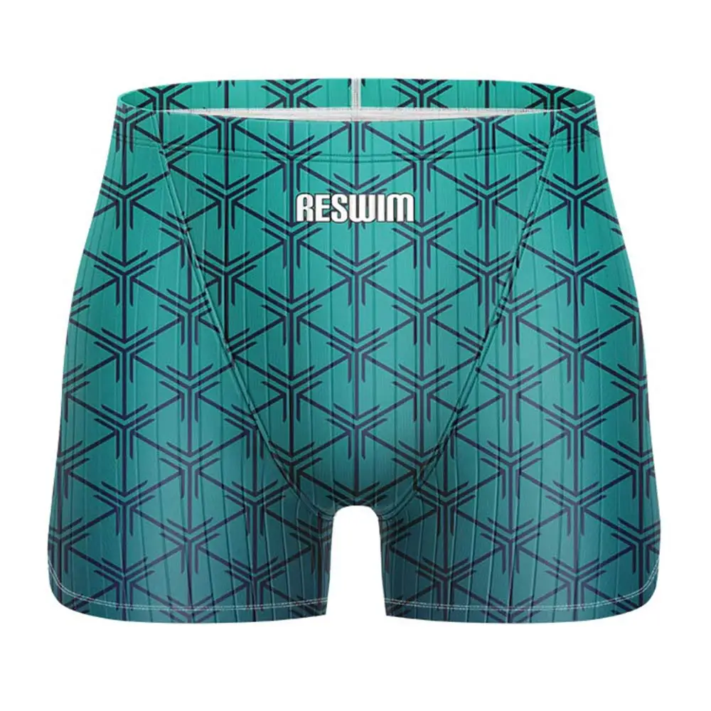 Summer Men's Swimming Shorts Jammers Swimsuit Printed Endurance Athletic Training Swim Trunks 2025 Racing Quick Dry Bathing Suit