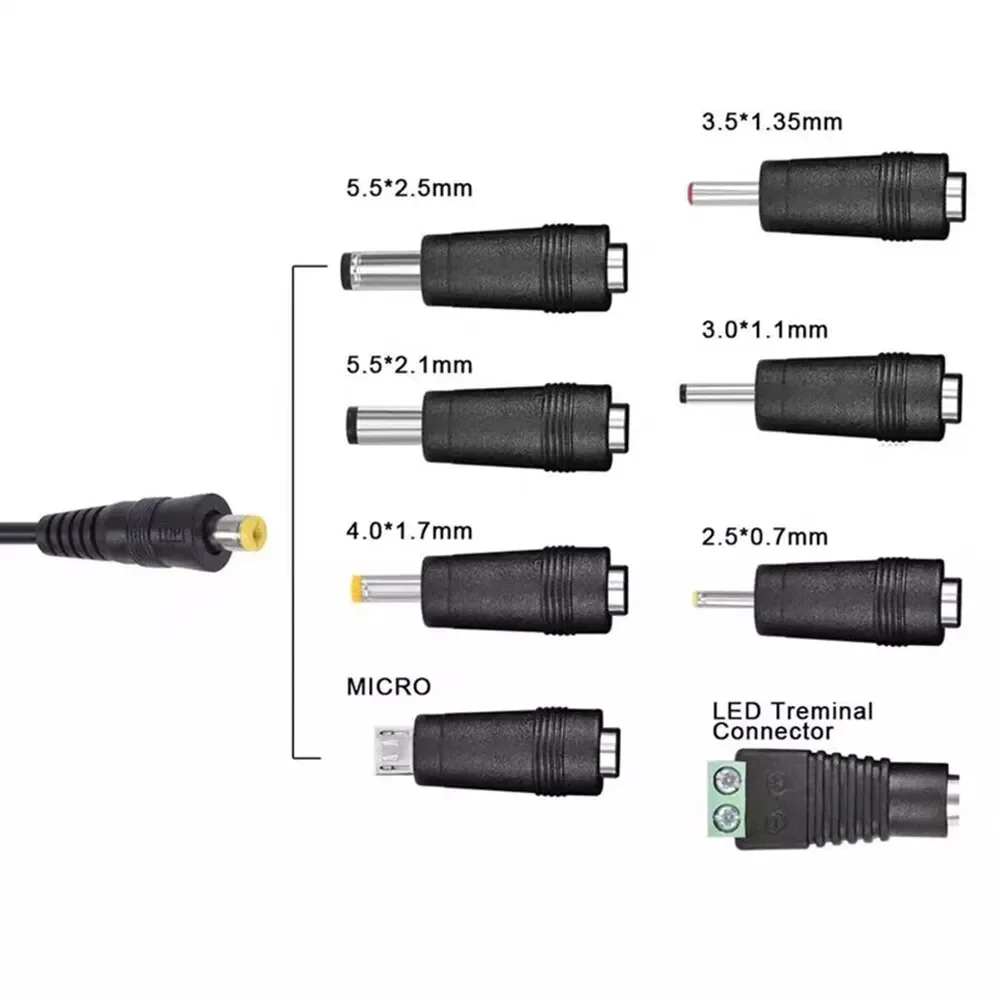 30W Universal Power Adapter Adjustable Voltage AC/DC Supply 8 Tips For EU US UK AU Plugs Worldwide Charging Compatible power adapter