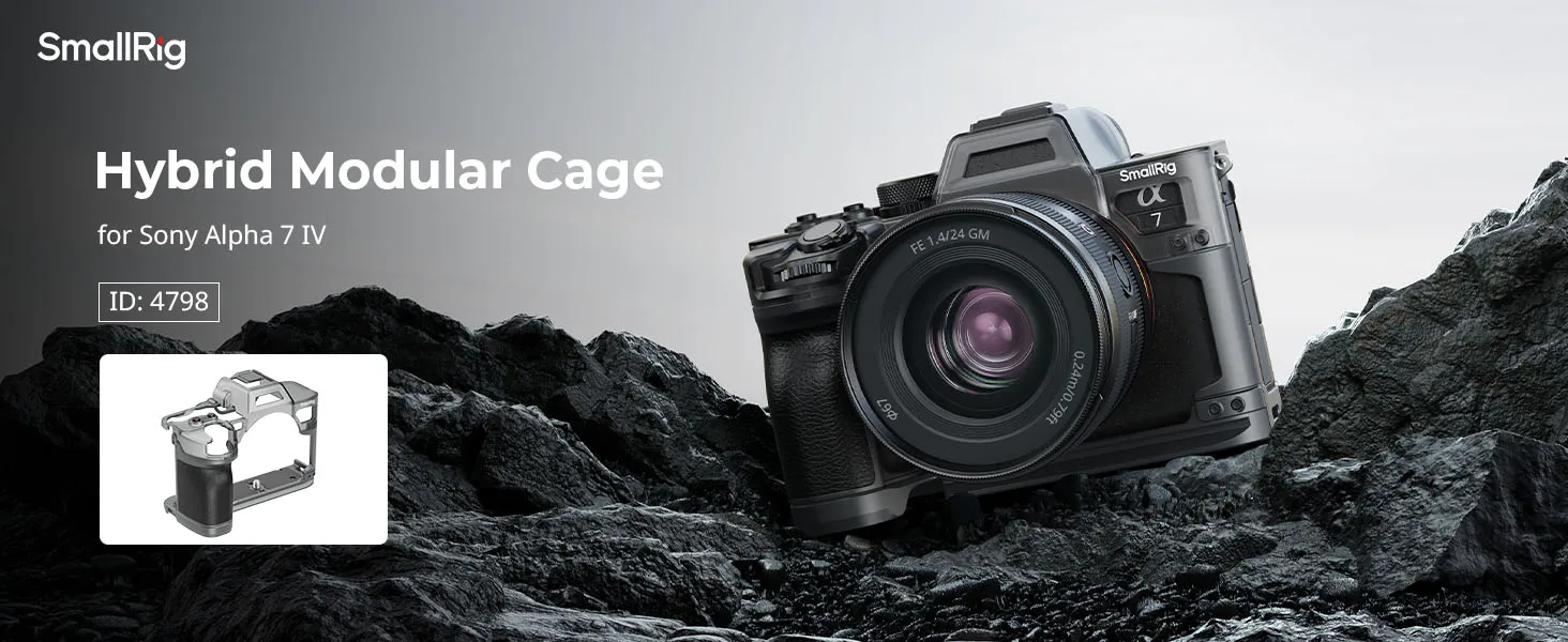 SmallRig A7 IV Hybrid-Modulargehäuse für Sony Alpha7 IV-Schutzkameratasche mit ergonomischem Griff und integrierter Platte für Arca-Swiss – Detail 1