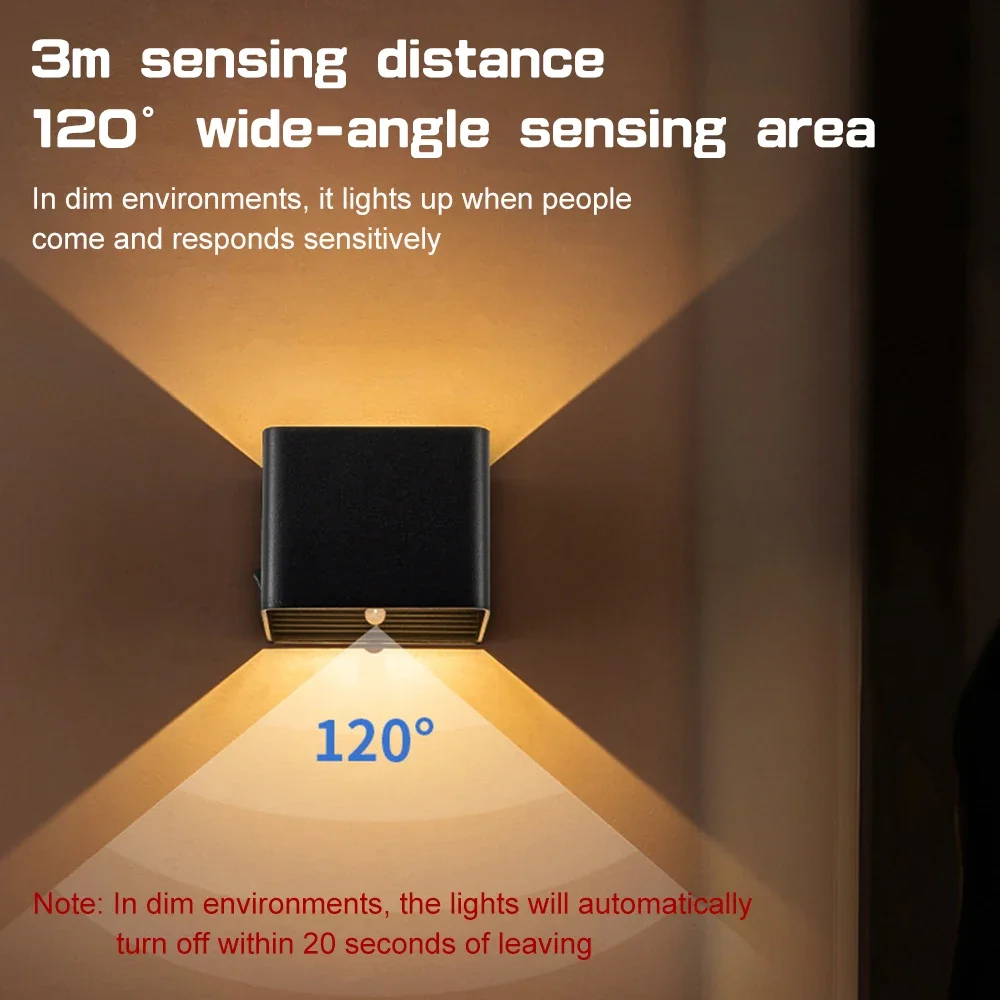 Rechargeable Wall Lamp 3 Modes USB Charging For Livingroom