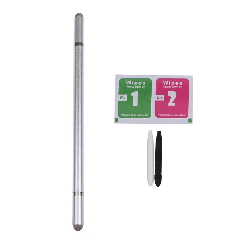 Universal Capacitive Pen Dual Heads w Soft Nibs Touch Screen Stylus Compatible Universal for Smartphones Tablets Tab
