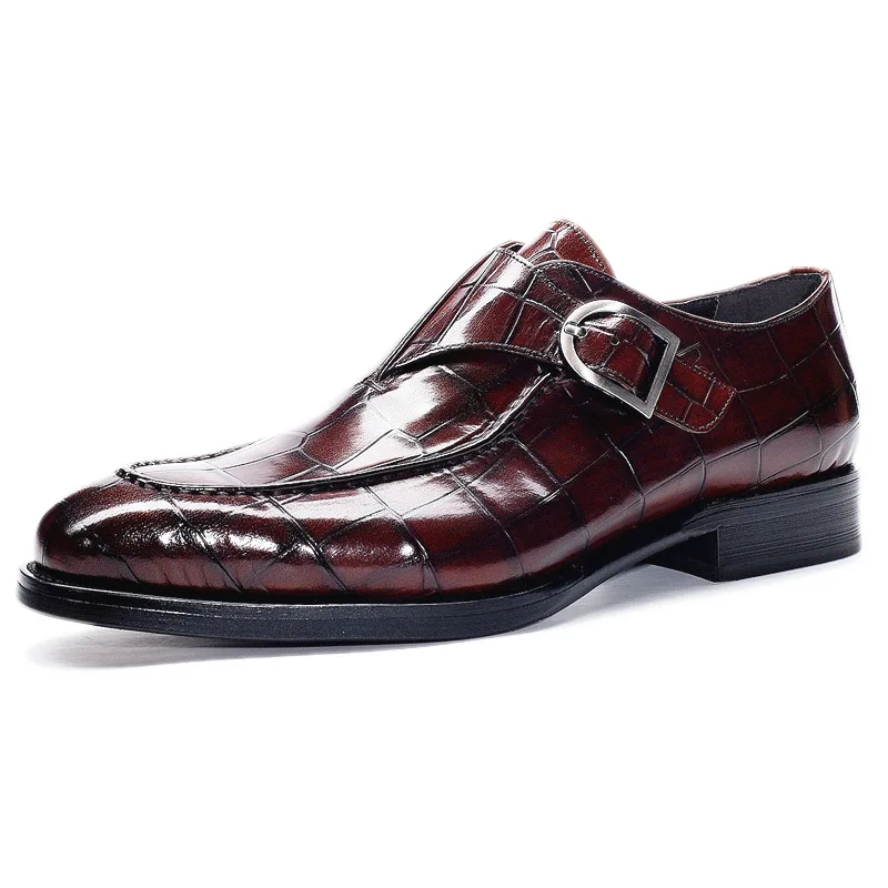 Retro Black Men Loafers Pu Leather Square Toe Slip-On Business Mens Formal Shoes Handmade Dress Shoes Size 38-48 Men Shoes