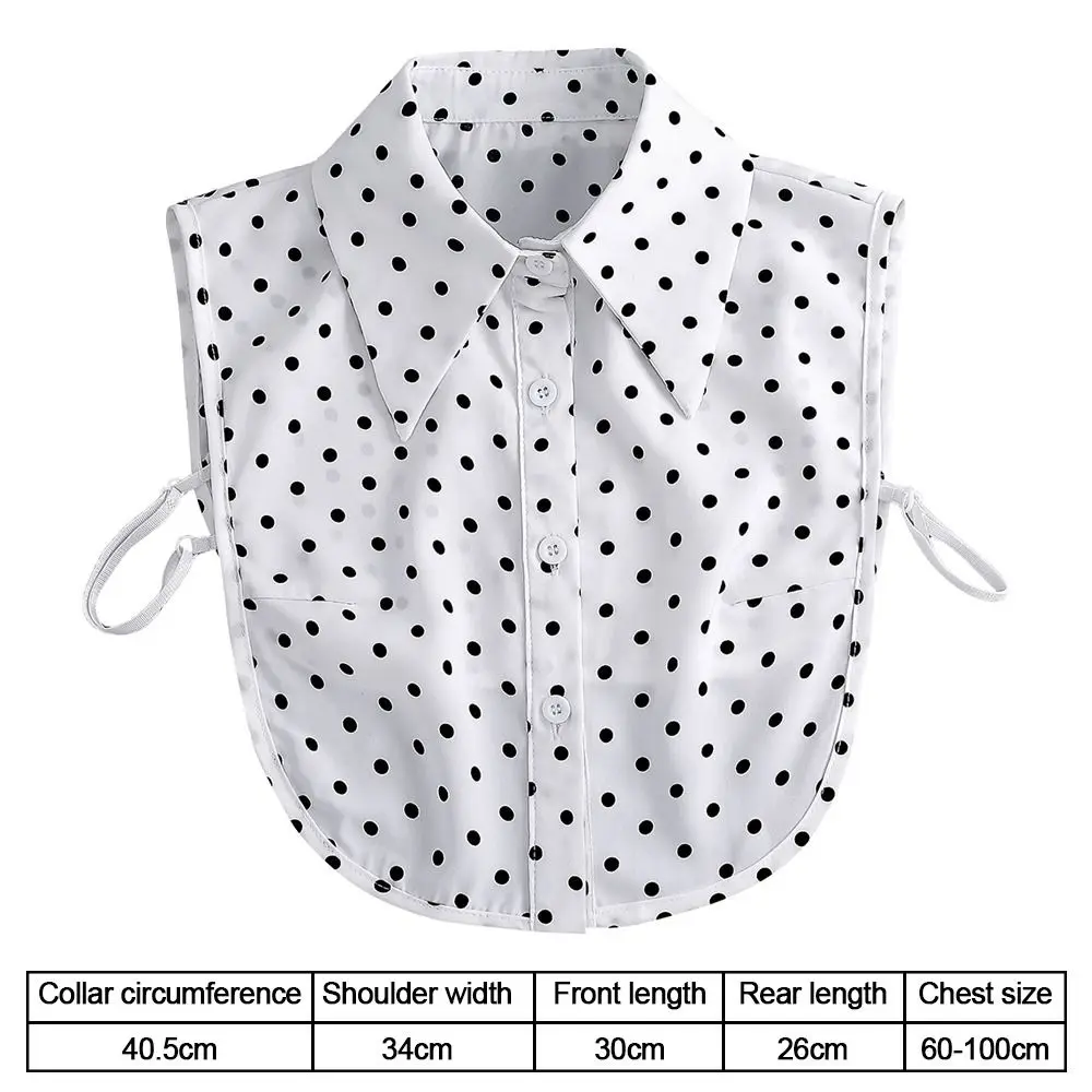 New Detachable Fake Collar White Polka Dot Lapel Half Shirt Neckline Women Girls