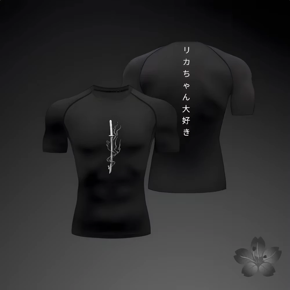 Compression Short Sleeve Sport T Shirt Men Running Quick Dry Gym Jogging Rashguard Jiu Jitsu Tops